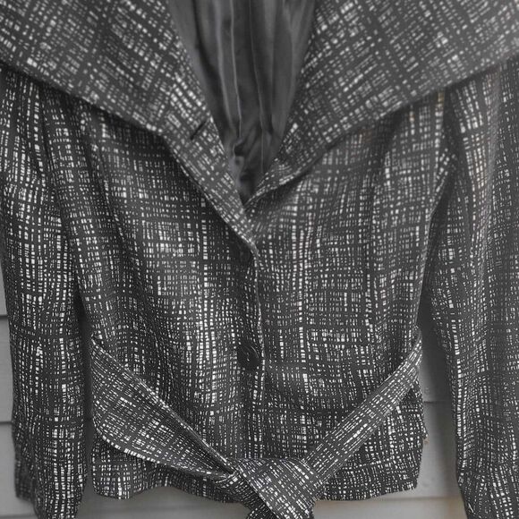 Willi Smith Black White Wing Collar Jacket Ties at Waist size Medium - Picture 8 of 11